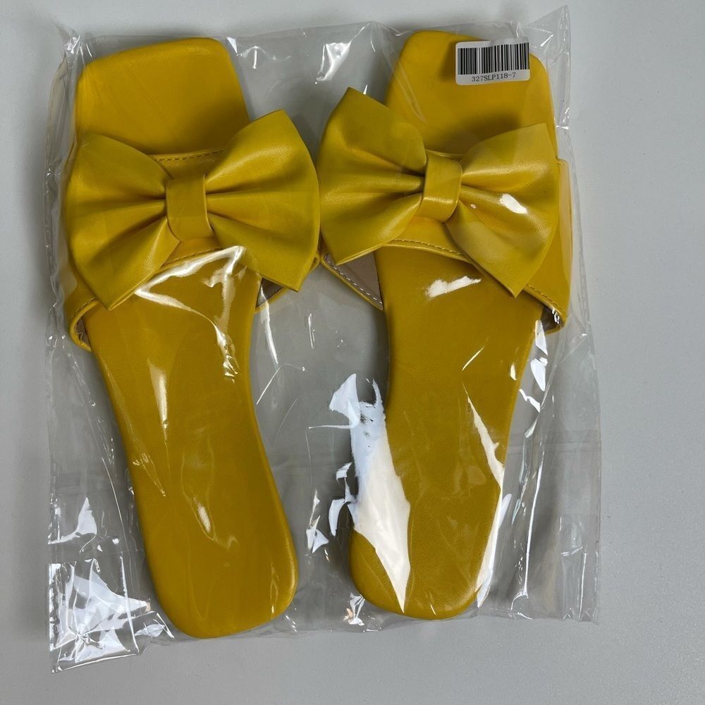 Yellow Double Bow sandals - Picture 4 of 5